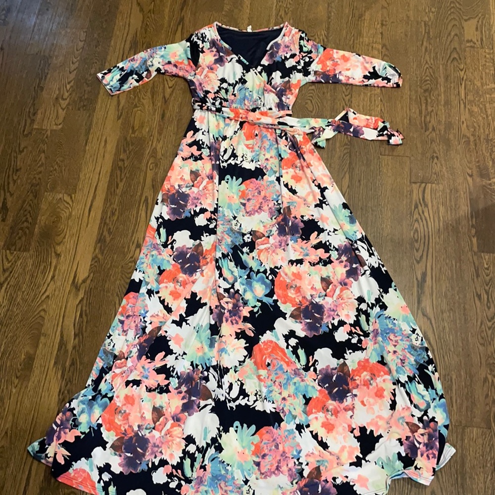 PinkBlush Floral Dress- medium